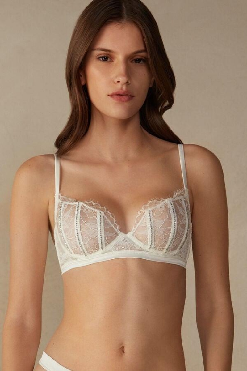 Intimissimi Shine High Like Stars Balconette Women\'s Bras White | USA 1533WYF