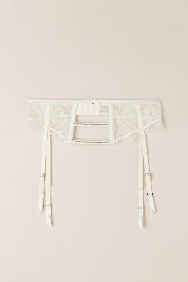 Intimissimi Shine High Like Stars Garter Belt Women's Lingerie White | USA 1895MAS