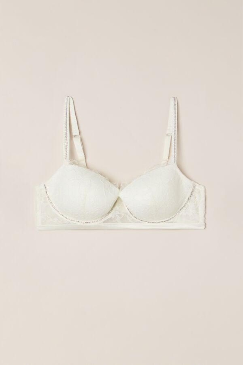 Intimissimi Shine High Like Stars Sofia Balconette Women's Bras White | USA 1534EXG