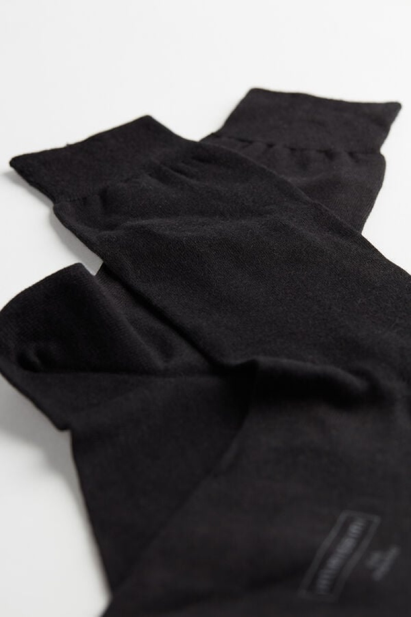 Intimissimi Short Chashmere-Silk-Cotton Men's Socks Black | USA 2815PQC