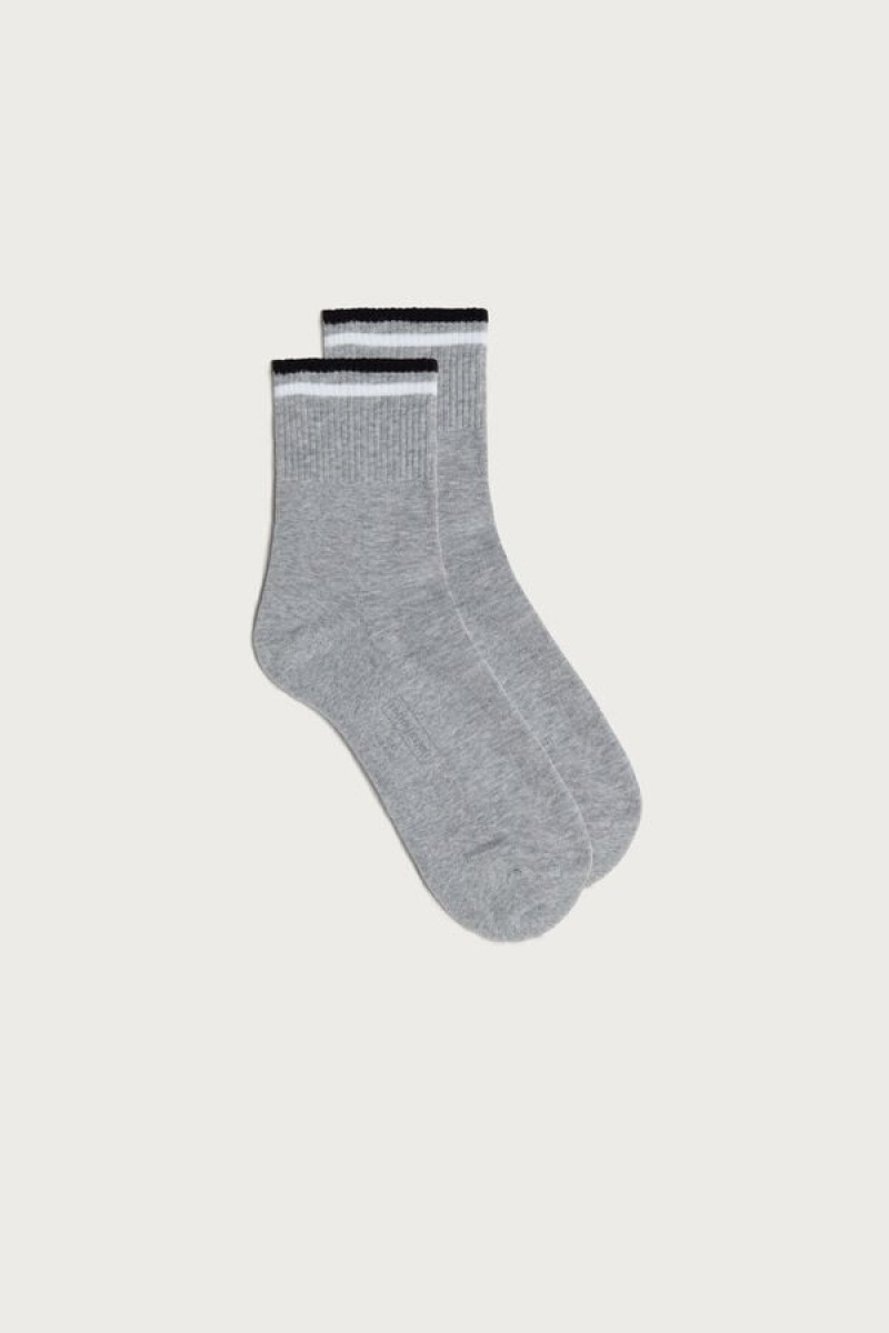 Intimissimi Short Sports Men\'s Socks Grey | USA 2851QZY