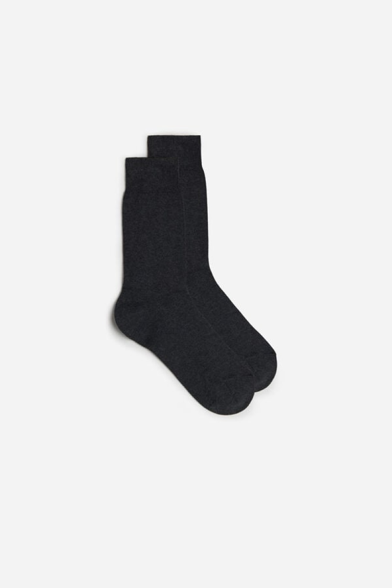 Intimissimi Short Warm Cotton Men\'s Socks Dark Grey | USA 2818UTN