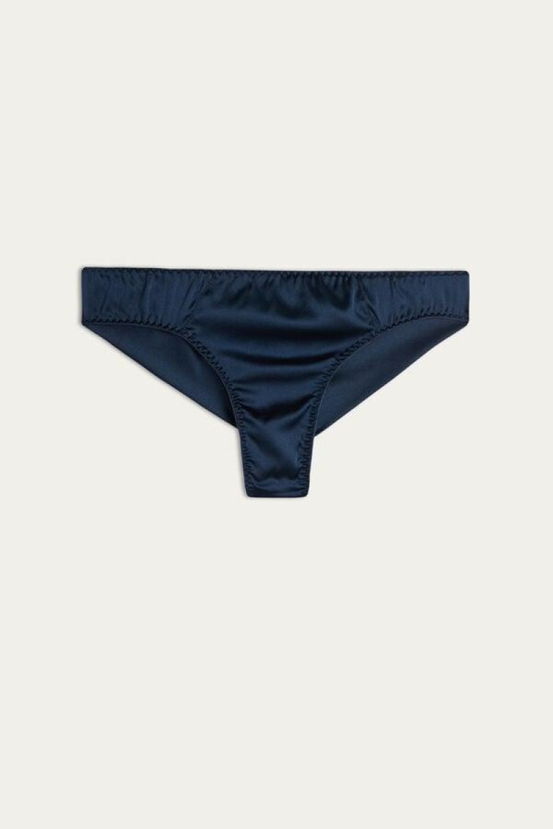 Intimissimi Silk Cheeky Briefs Women's Panties Blue | USA 2517JJP