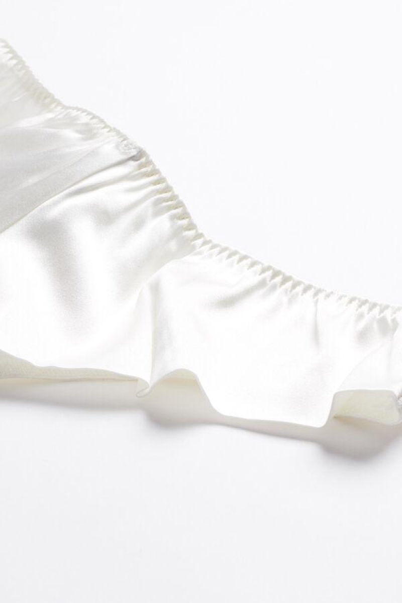 Intimissimi Silk Cheeky Briefs Women's Panties White | USA 2553UTZ