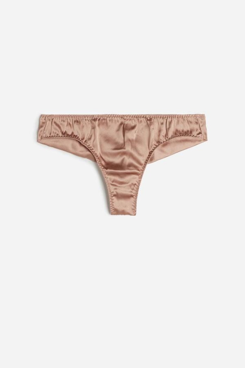 Intimissimi Silk Cheeky Briefs Women's Panties Pink | USA 2554YUX