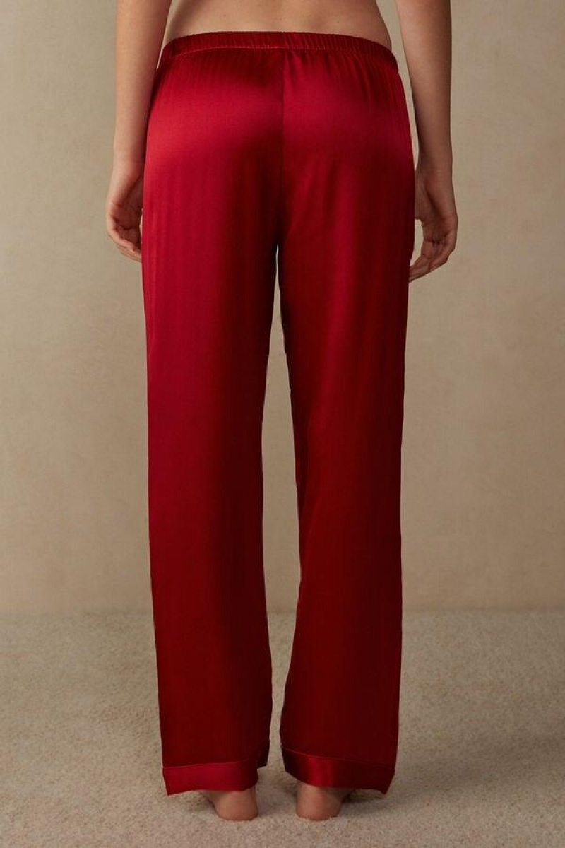 Intimissimi Silk Satin Pants Women's Pajamas Red | USA 2073CEI