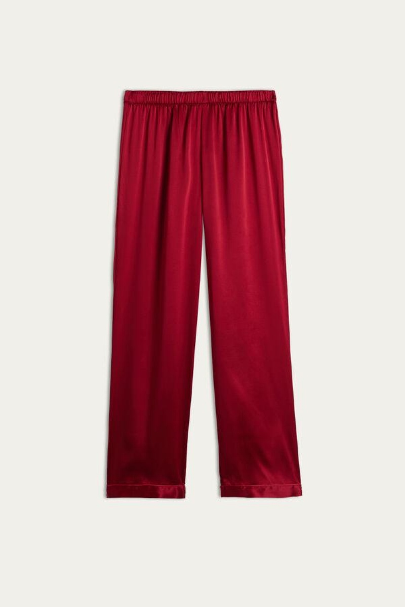 Intimissimi Silk Satin Pants Women's Pajamas Red | USA 2073CEI