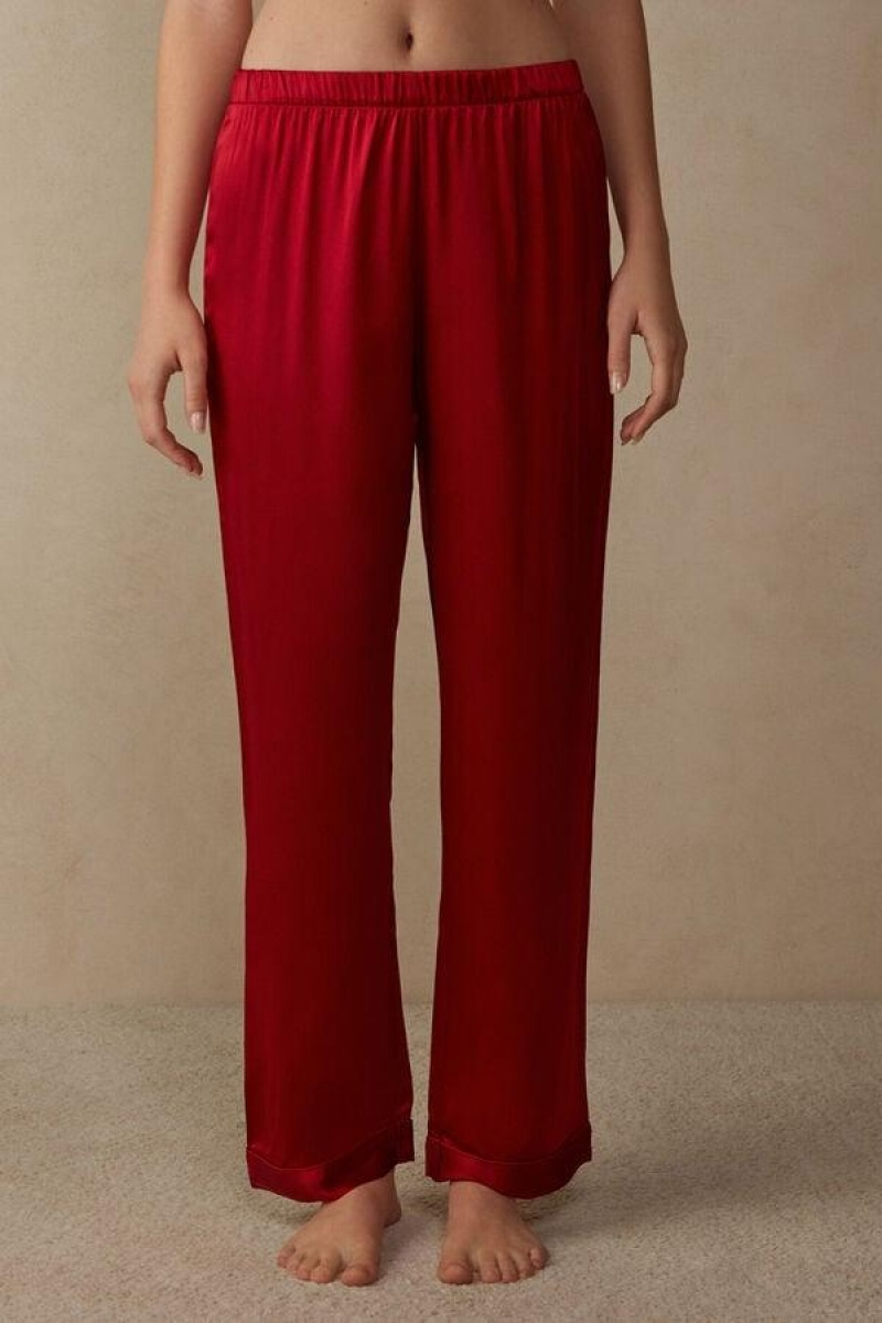 Intimissimi Silk Satin Pants Women\'s Pajamas Red | USA 2073CEI