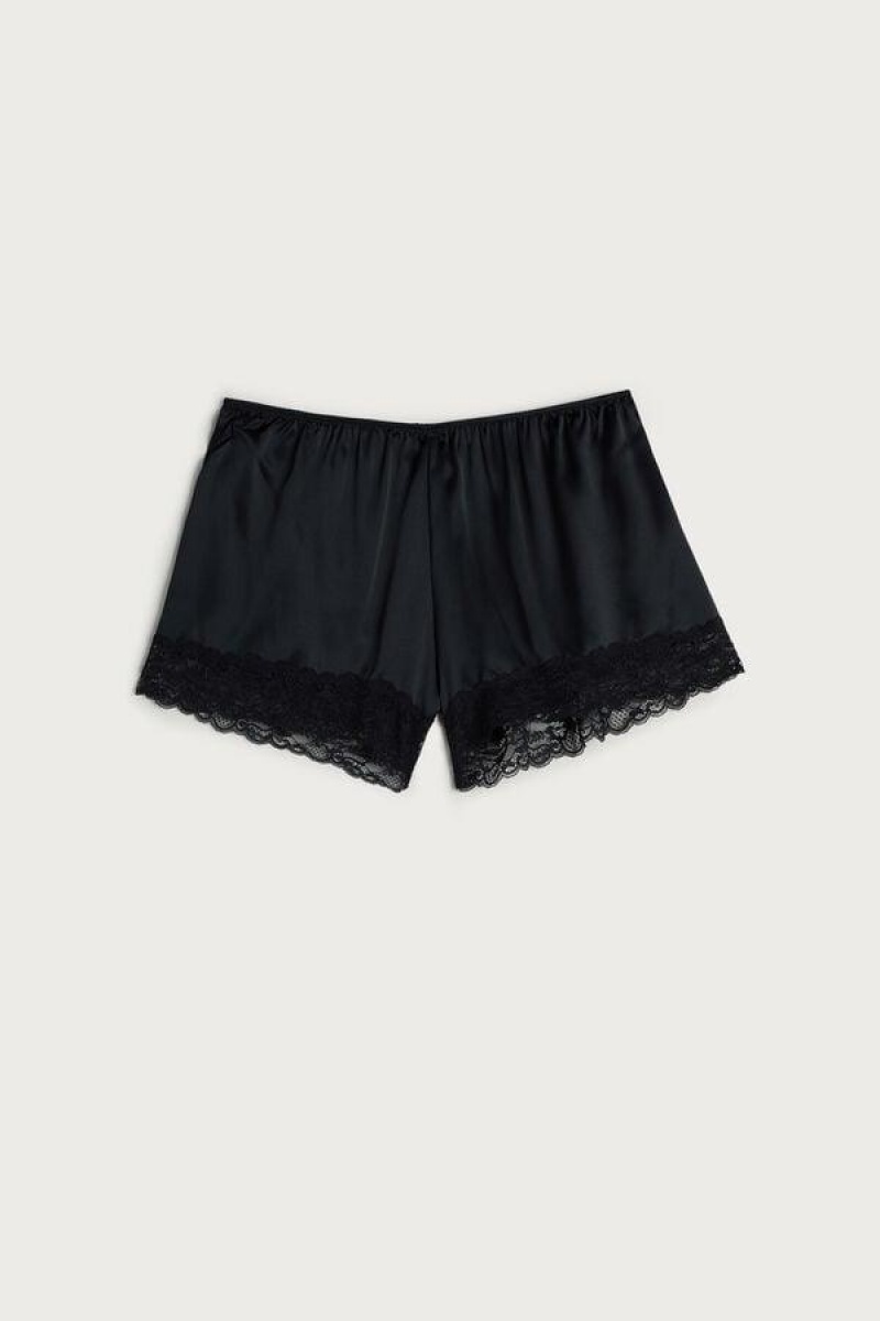 Intimissimi Silk Shorts Women's Pajamas Black | USA 2005YUK