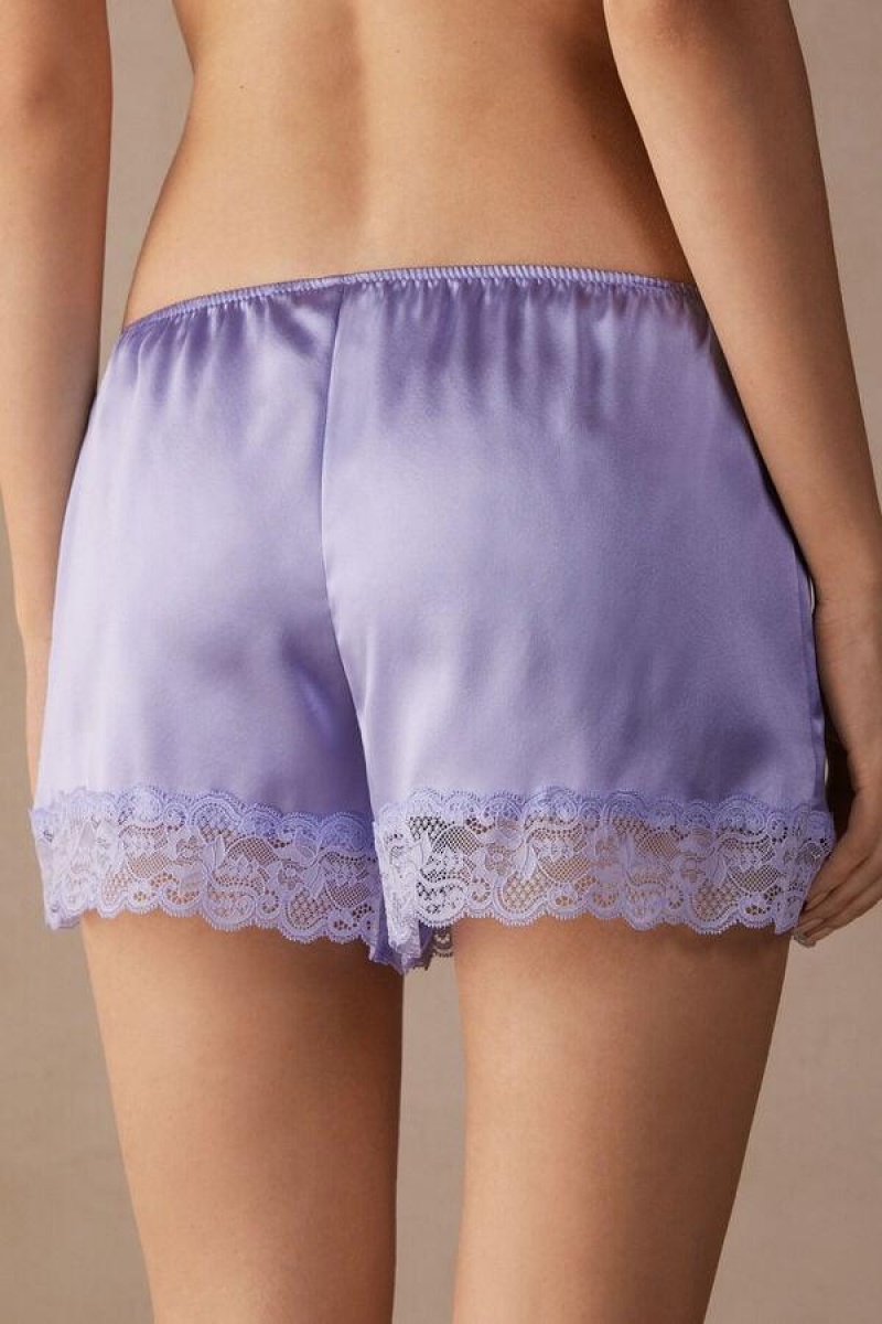 Intimissimi Silk Shorts Women's Pajamas Lavender | USA 1978TVJ