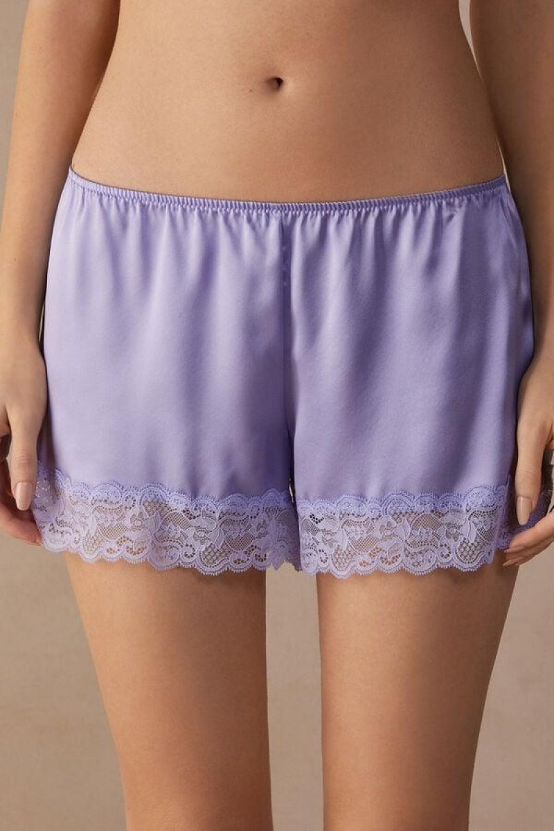 Intimissimi Silk Shorts Women\'s Pajamas Lavender | USA 1978TVJ