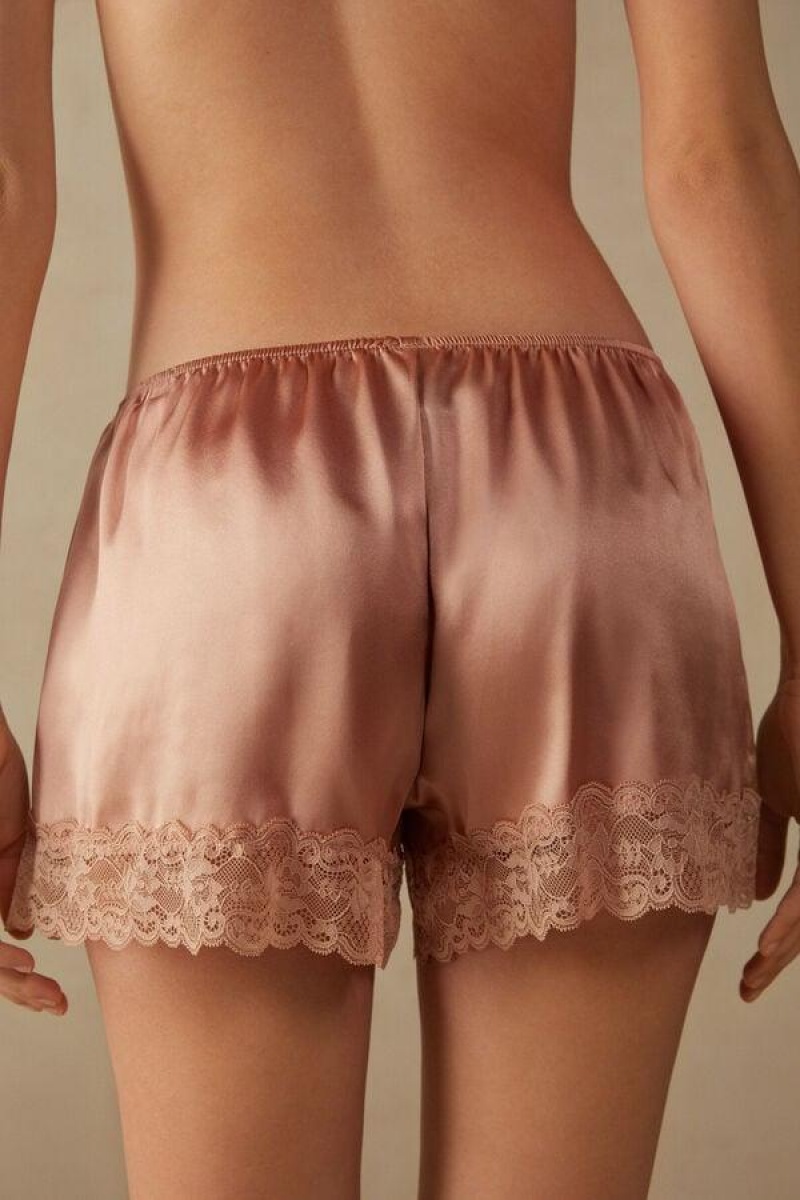 Intimissimi Silk Shorts Women's Pajamas Pink | USA 1997BCP