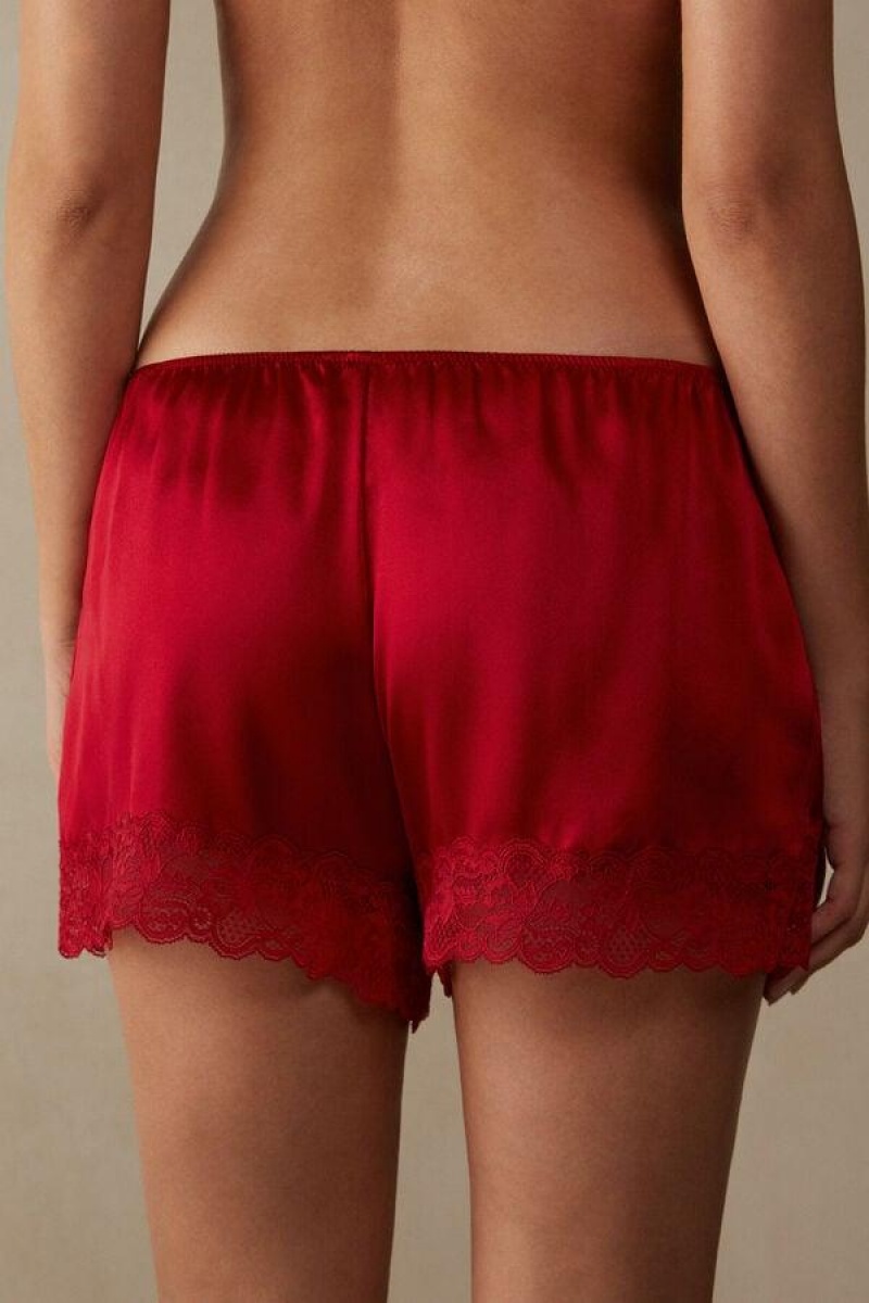 Intimissimi Silk Shorts Women's Pajamas Red | USA 2006UTL