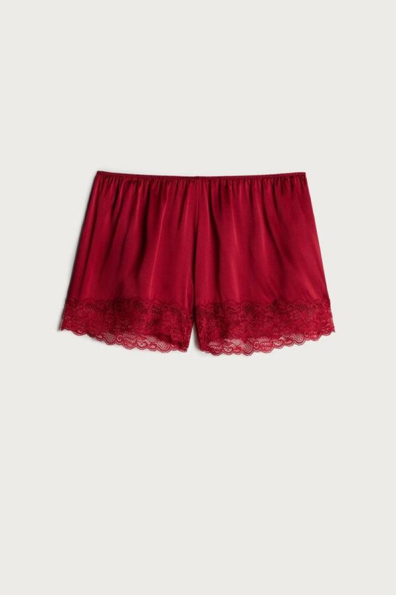 Intimissimi Silk Shorts Women's Pajamas Red | USA 2006UTL