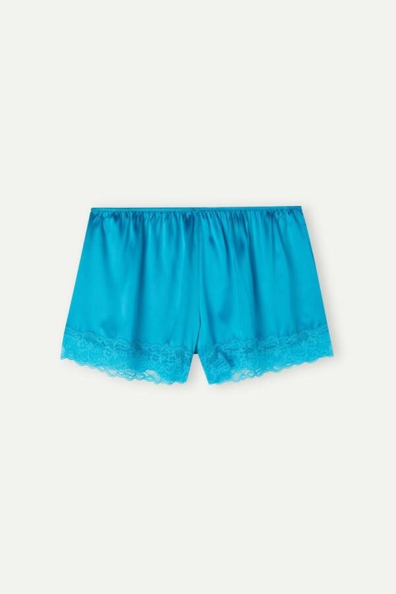 Intimissimi Silk Shorts Women's Pajamas Turquoise | USA 1979YUK