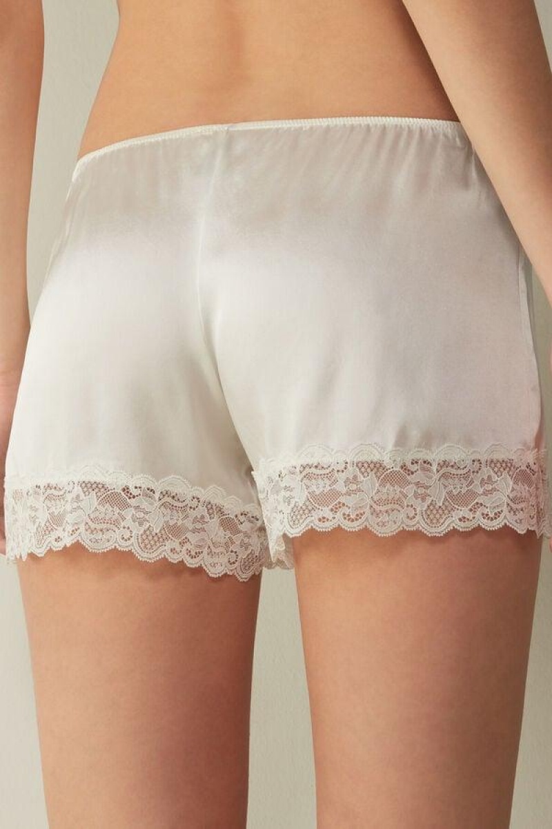 Intimissimi Silk Shorts Women's Pajamas White | USA 2003RWH