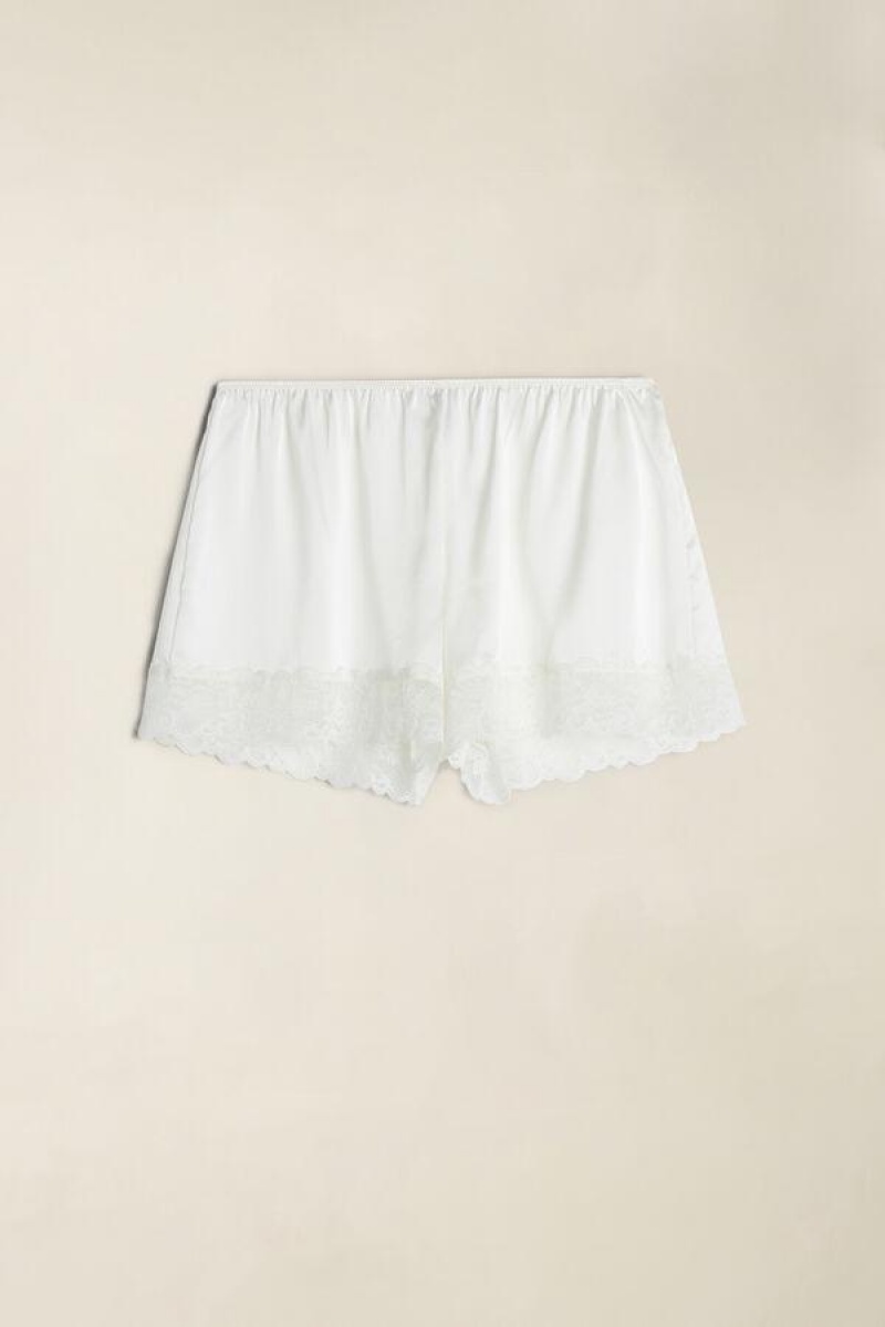 Intimissimi Silk Shorts Women's Pajamas White | USA 2003RWH