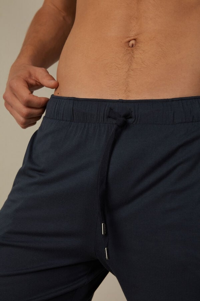 Intimissimi Silk and Modal Men's Shorts Blue | USA 2981DNY