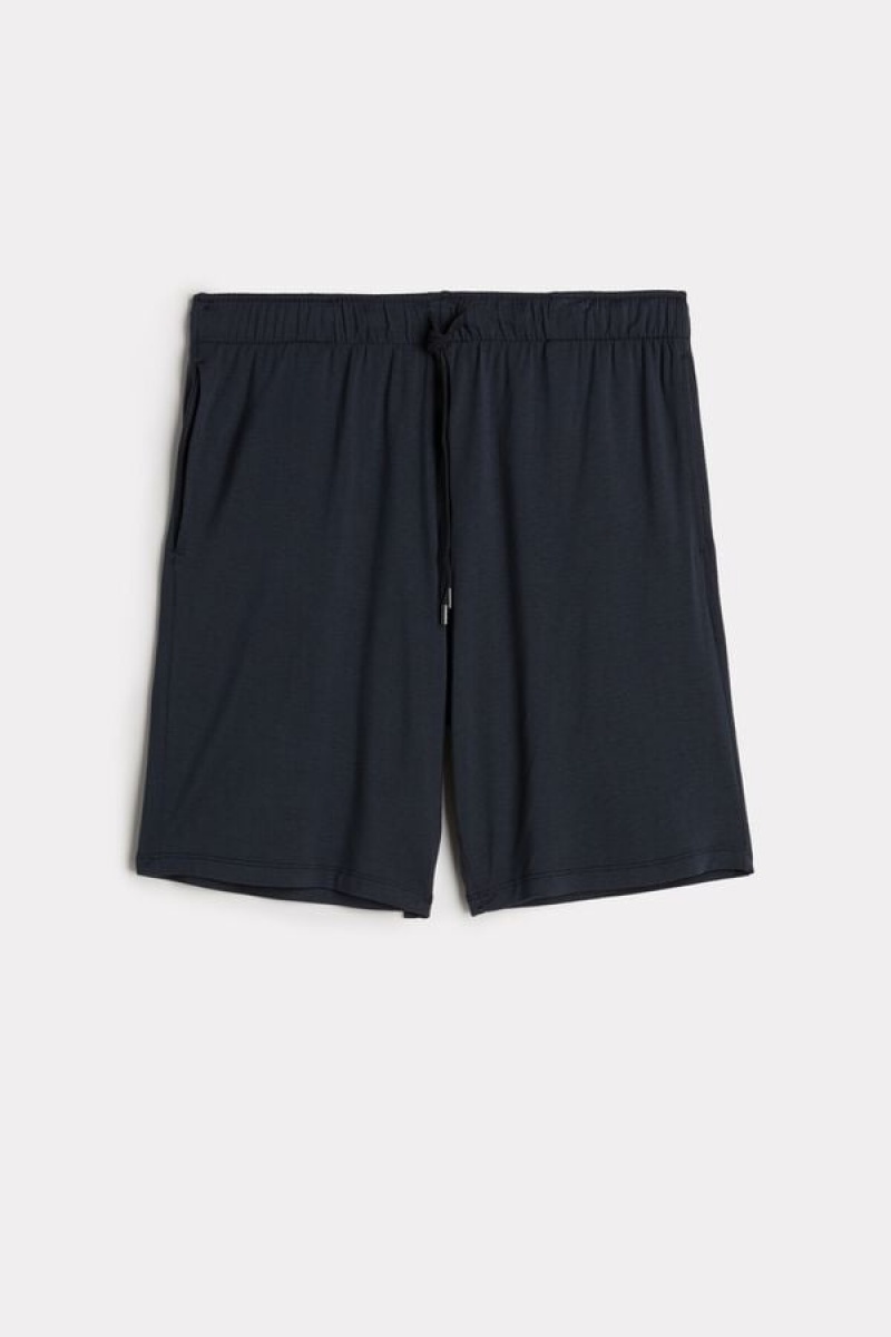 Intimissimi Silk and Modal Men's Shorts Blue | USA 2981DNY