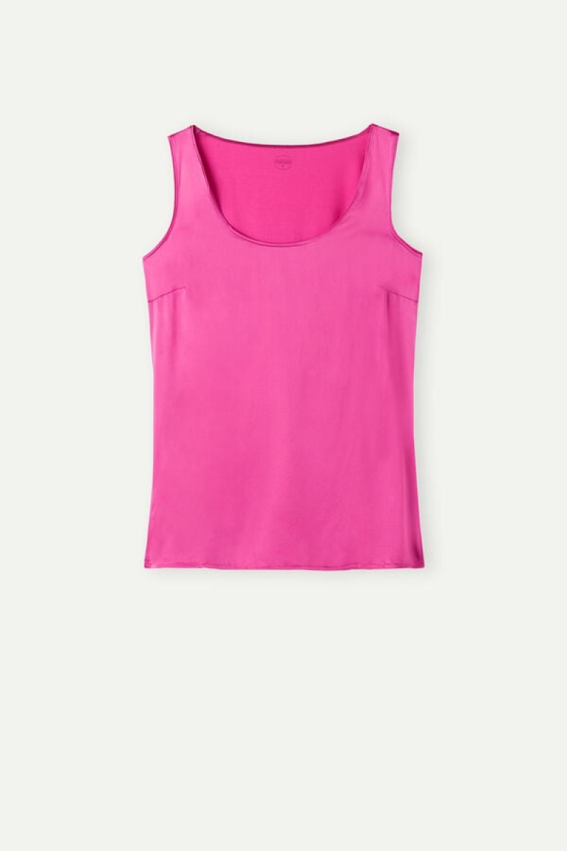 Intimissimi Silk and Modal Women's Tank Top Pink | USA 1760XFU