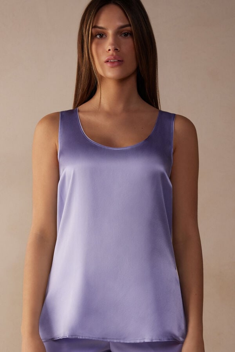 Intimissimi Silk and Modal Women\'s Tank Top Lavender | USA 1762VDO