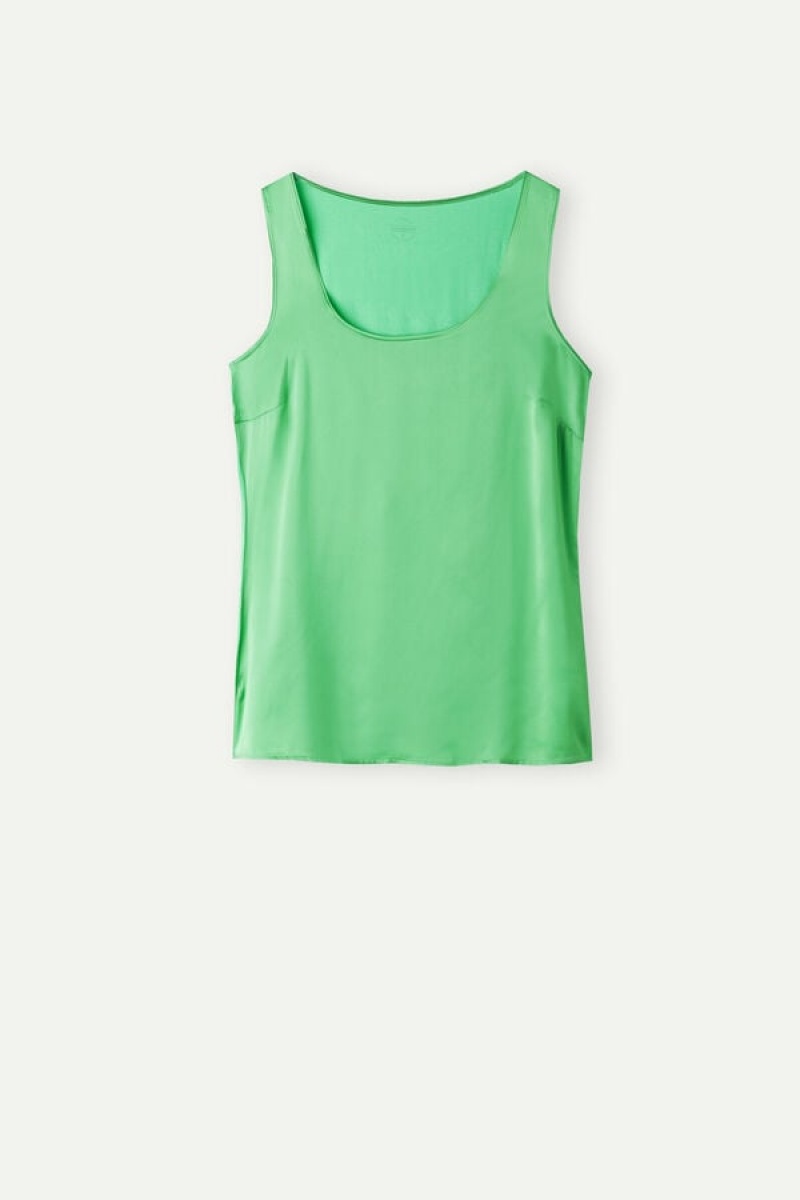 Intimissimi Silk and Modal Women's Tank Top Mint | USA 1763BCP