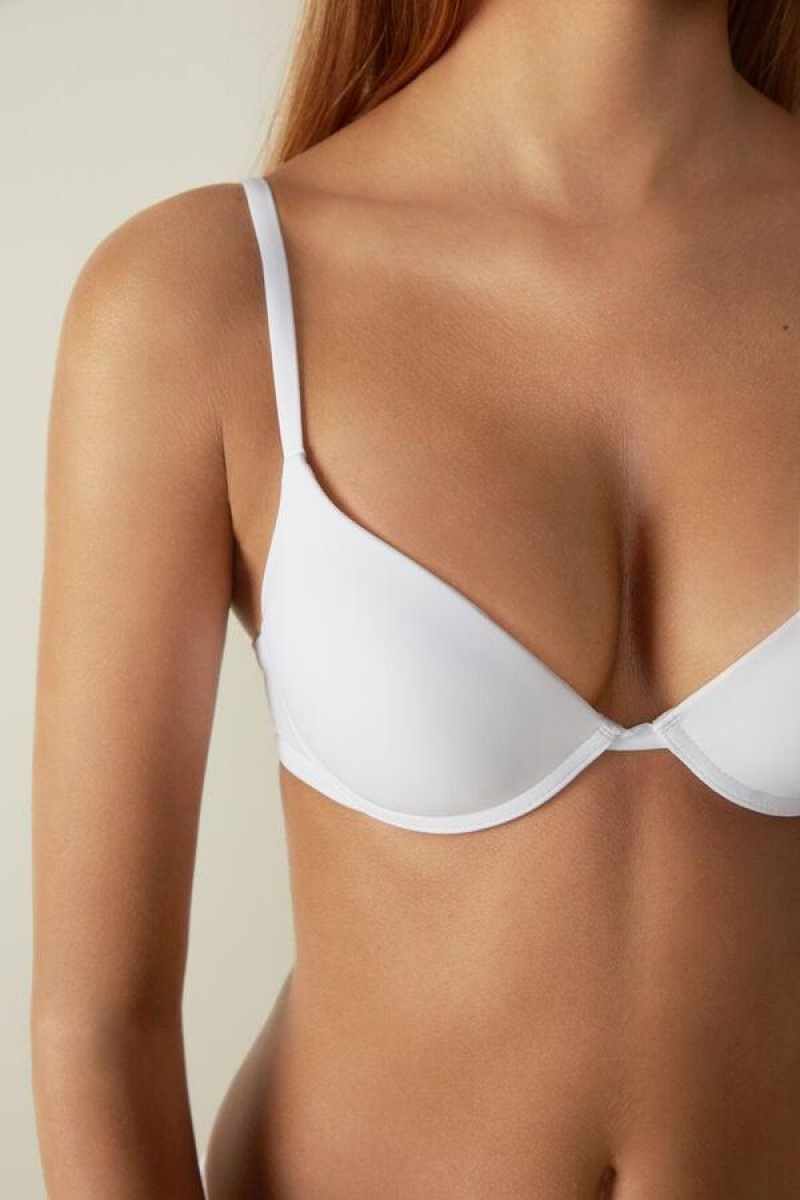 Intimissimi Simona Microfiber Super Push-Up Women's Bras White | USA 1343ZGY