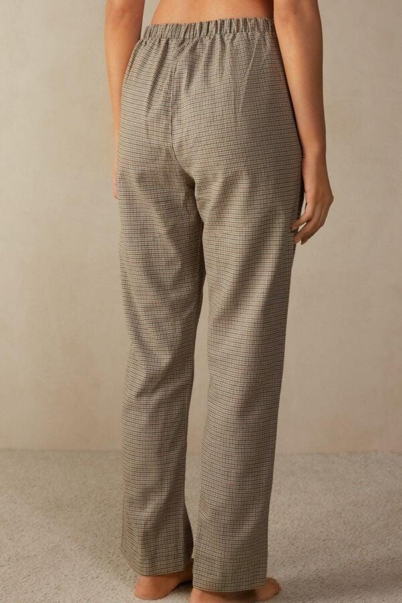 Intimissimi Slow and Cozy Brushed Cloth Pants Women's Pajamas Beige | USA 2060ORX