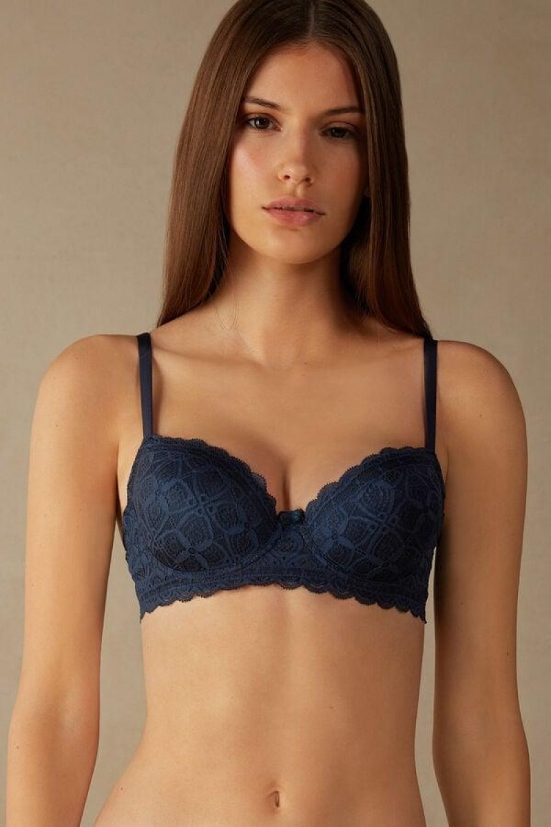 Intimissimi Sofia Balconette in Lace Women\'s Bras Blue | USA 1569SOB