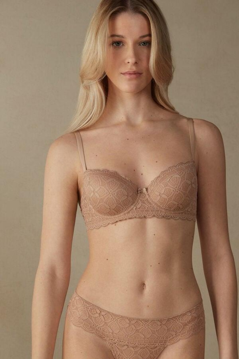 Intimissimi Sofia Balconette in Lace Women\'s Bras Beige | USA 1570DNN