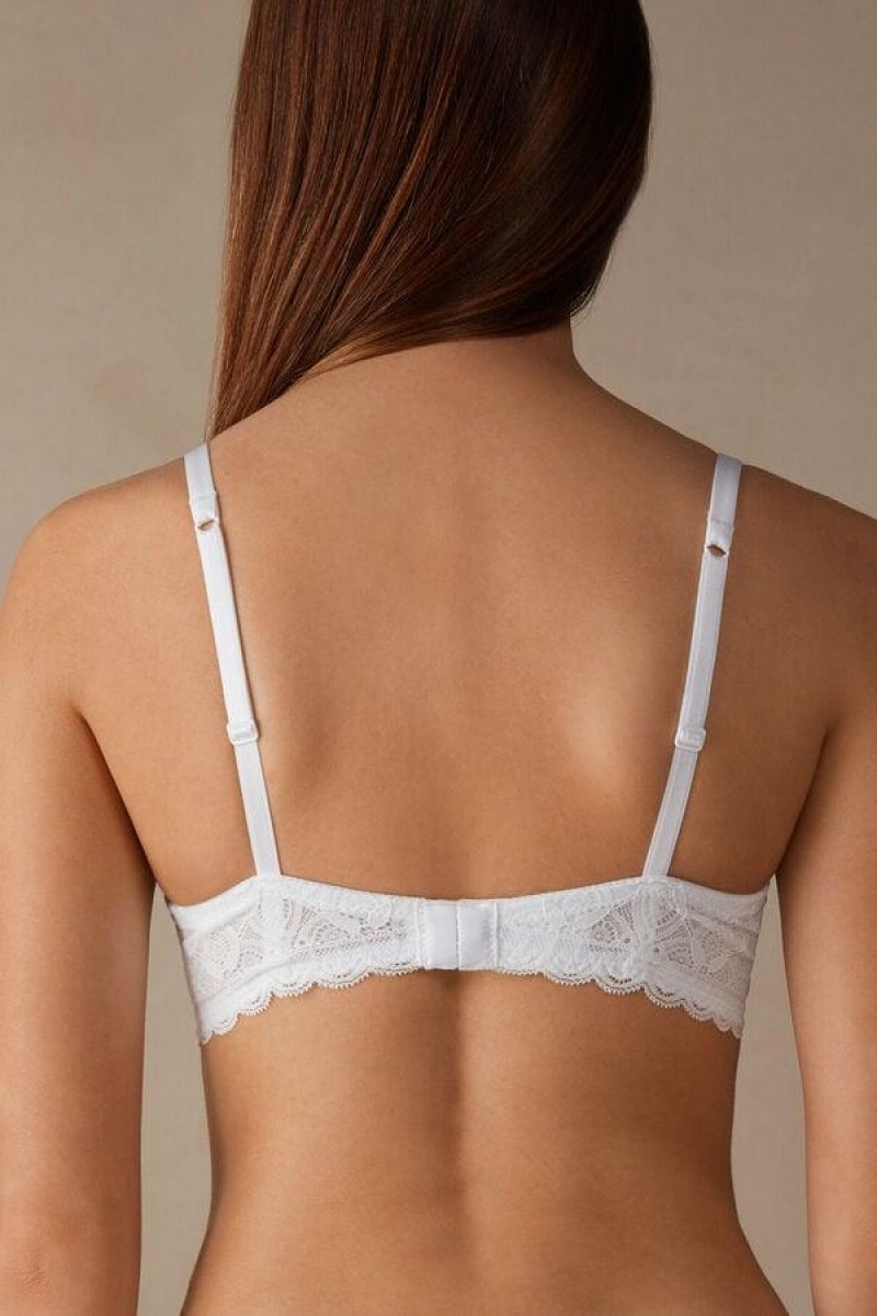 Intimissimi Sofia Balconette in Lace Women's Bras White | USA 1572GLQ