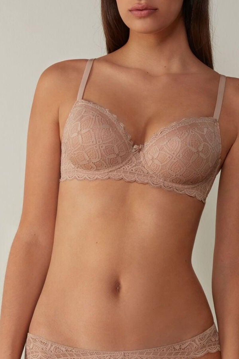 Intimissimi Sofia Balconette in Lace Women\'s Bras Beige | USA 1605CEI