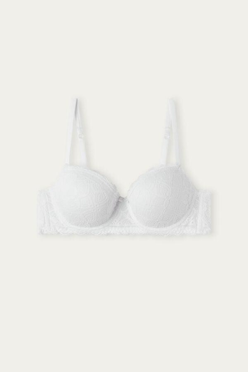 Intimissimi Sofia Balconette in Lace Women's Bras White | USA 1610QZD