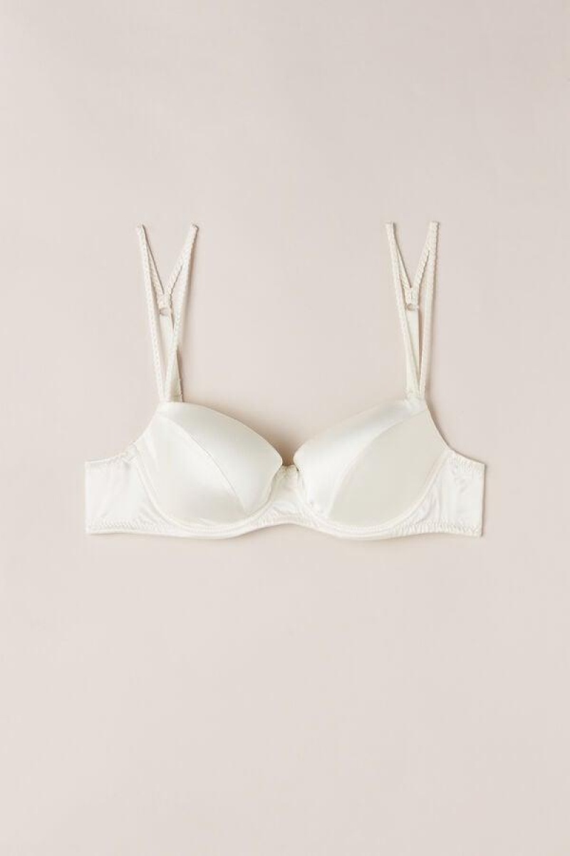 Intimissimi Sofia Balconette in Silk Women's Bras White | USA 1035BCP