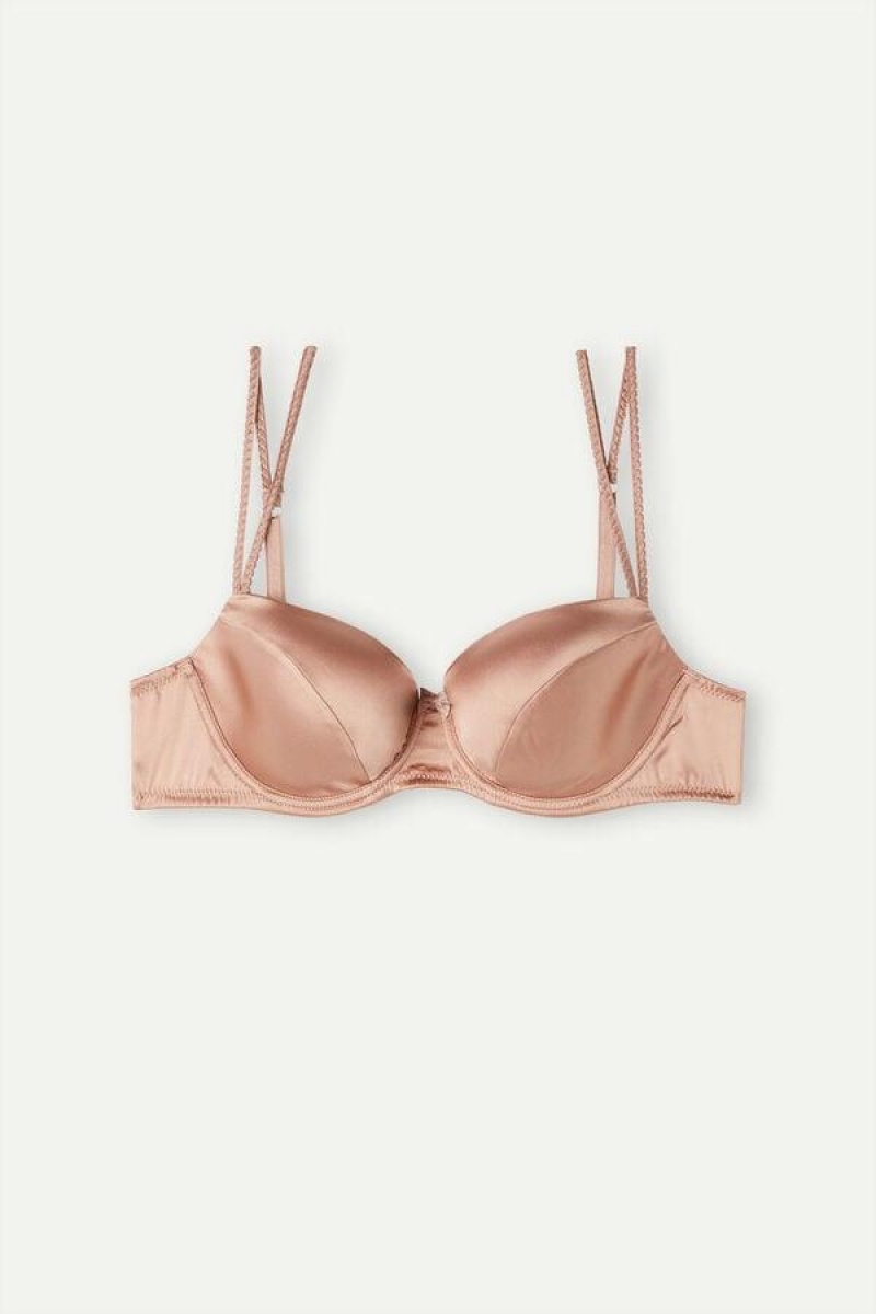 Intimissimi Sofia Balconette in Silk Women's Bras Pink | USA 1527CEI