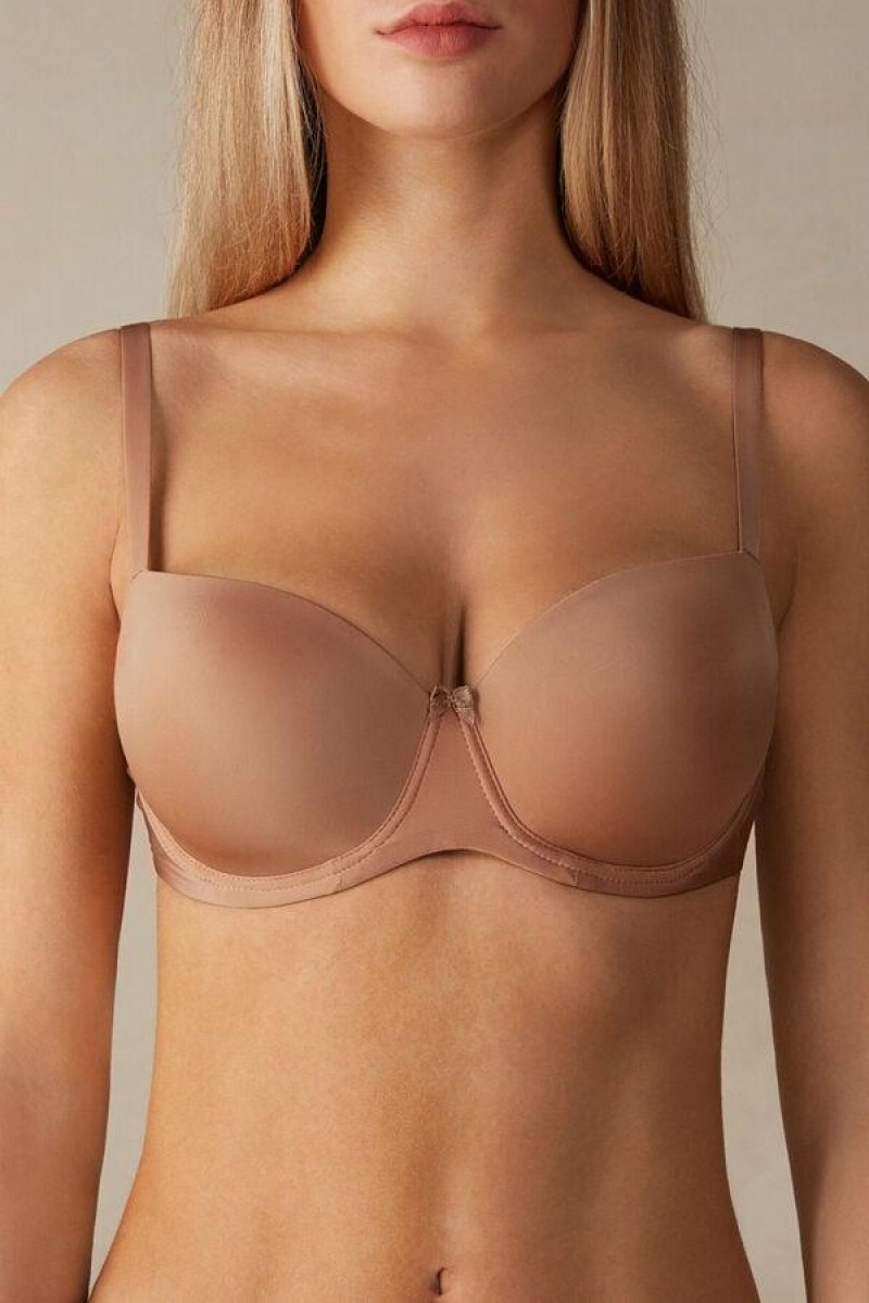 Intimissimi Sofia Balconette in Ultralight Microfiber Women\'s Bras Beige | USA 1556NBA