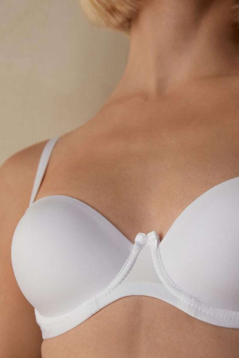 Intimissimi Sofia Balconette in Ultralight Microfiber Women's Bras White | USA 1564UTL