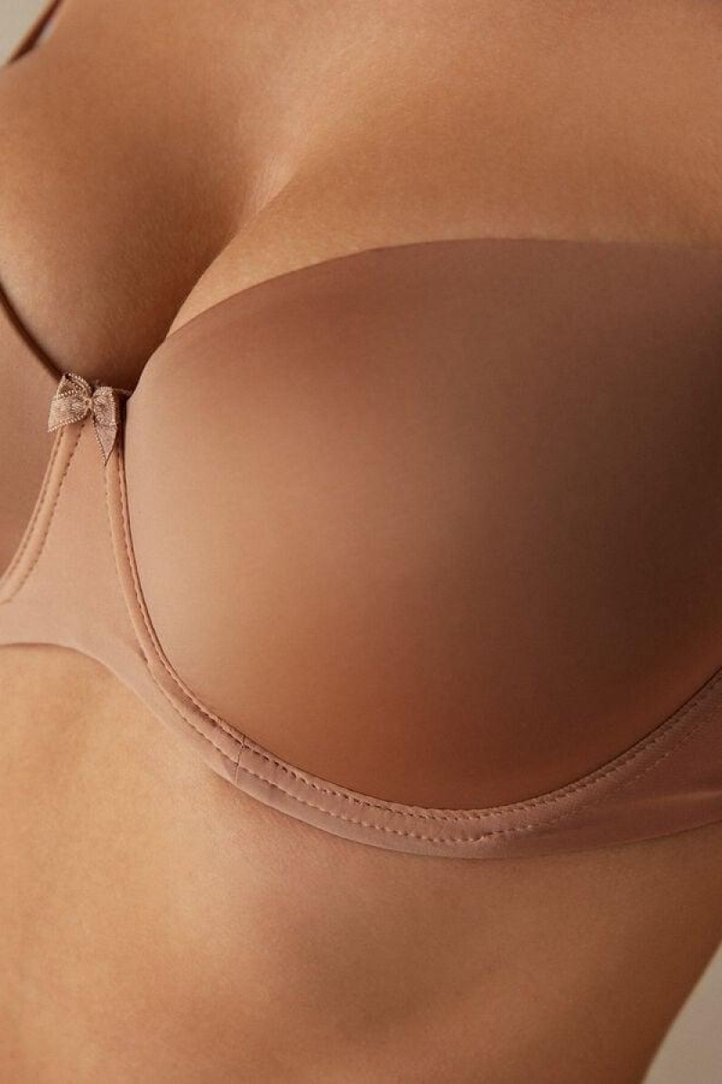 Intimissimi Sofia Balconette in Ultralight Microfiber Women's Bras Beige | USA 1060VDO