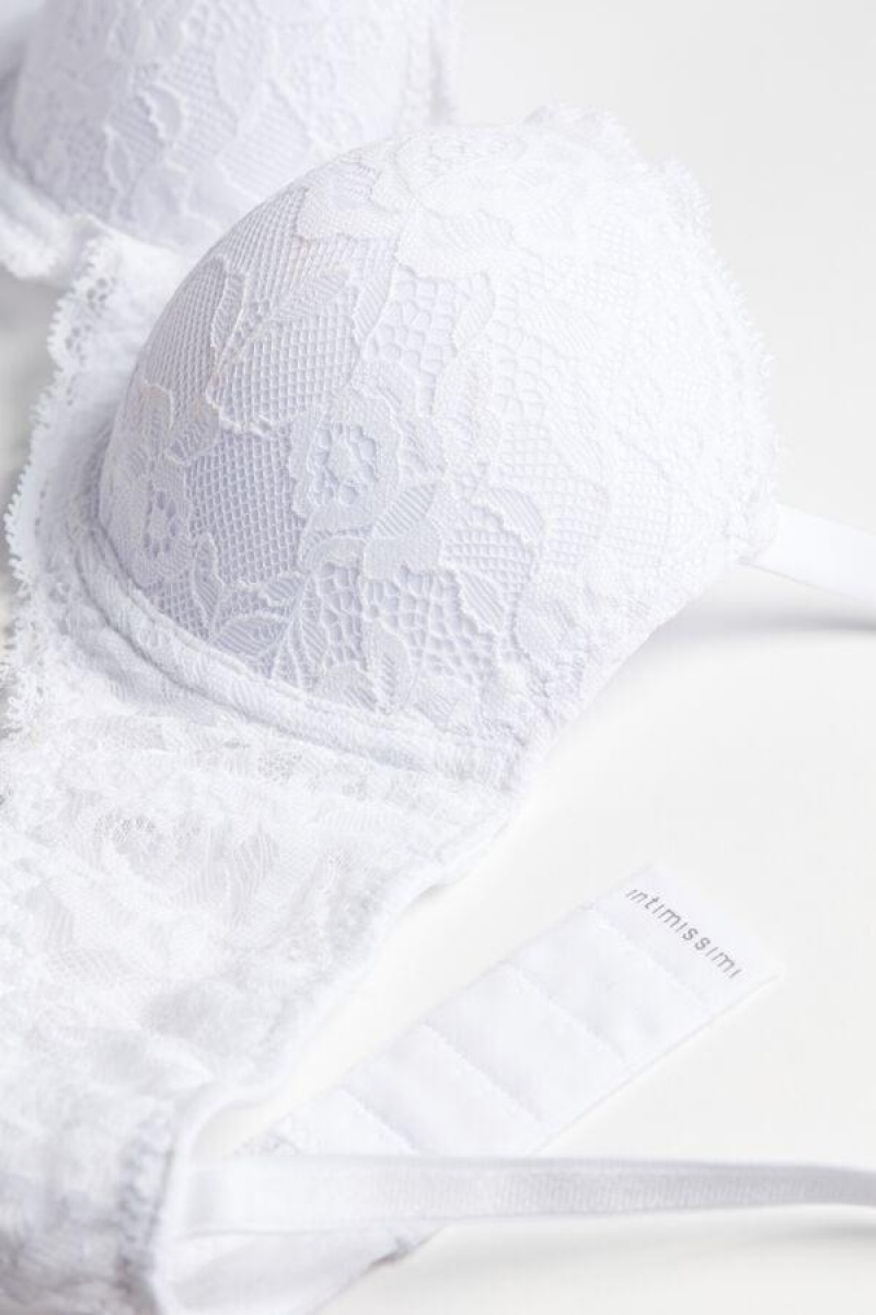 Intimissimi Sofia Lace Balconette Women's Bras White | USA 1115MAS