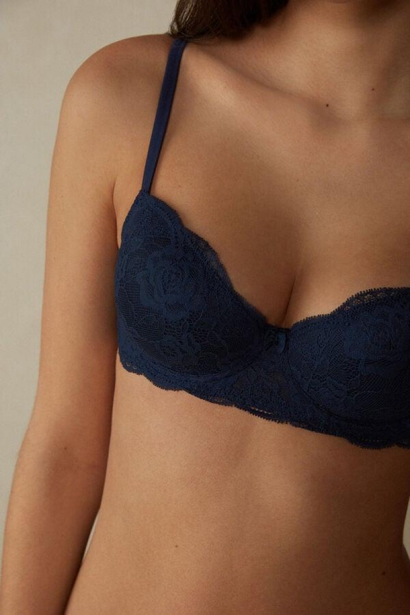 Intimissimi Sofia Lace Balconette Women's Bras Blue | USA 1630XFU