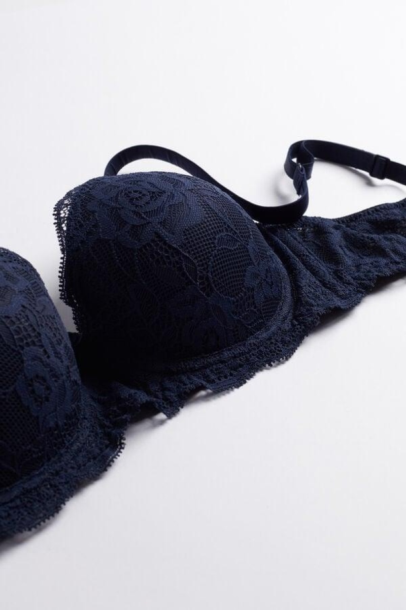 Intimissimi Sofia Lace Balconette Women's Bras Blue | USA 1630XFU