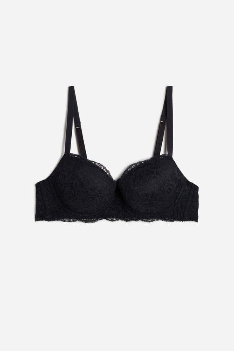 Intimissimi Sofia Lace Balconette Women's Bras Black | USA 1635MAS