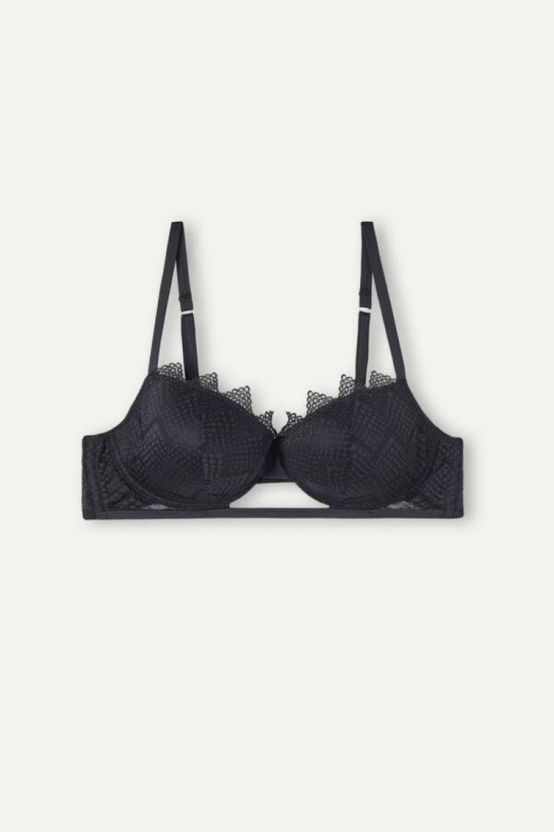 Intimissimi Sofia Urban Nomad Balconette Women's Bras Black | USA 1559WYF