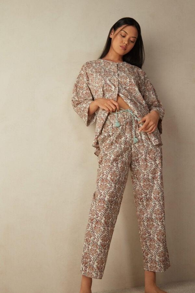 Intimissimi Spices Garden Cotton Trousers Women's Pajamas Multicolor | USA 2010APV