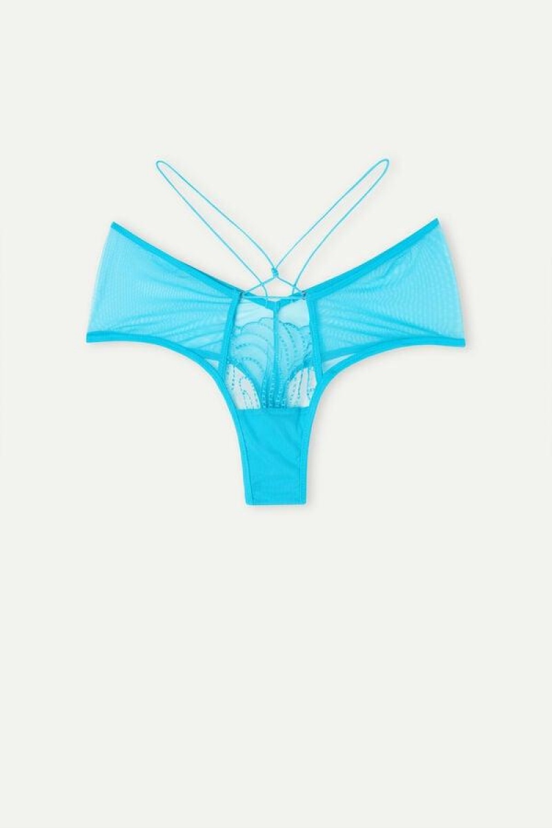 Intimissimi Steal the Show ‘80s Style Hipster Brazilian Women's Panties Turquoise | USA 2300GLQ