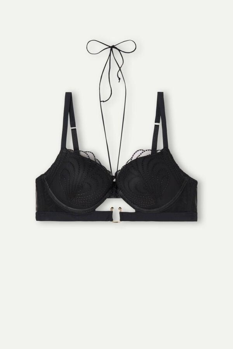 Intimissimi Steal the Show Elettra Super Push-up Women's Bras Black | USA 1268VDO