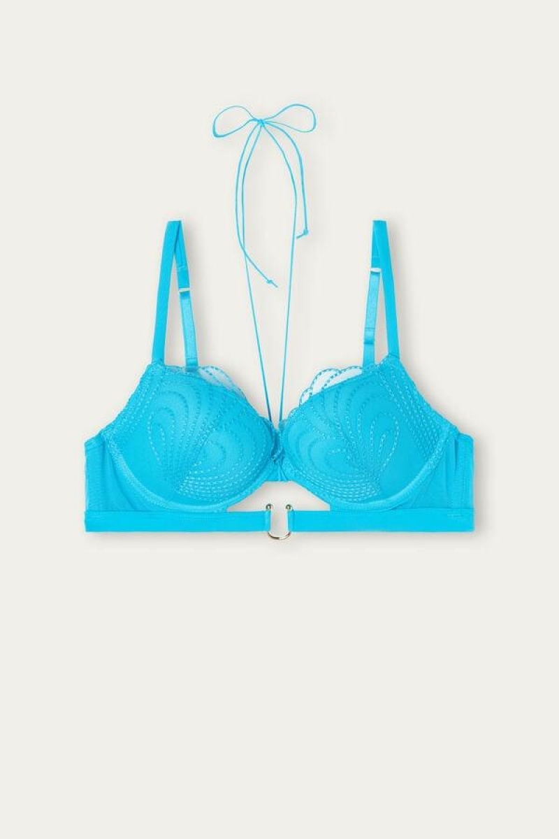 Intimissimi Steal the Show Elettra Super Push-up Women's Bras Turquoise | USA 1282APV