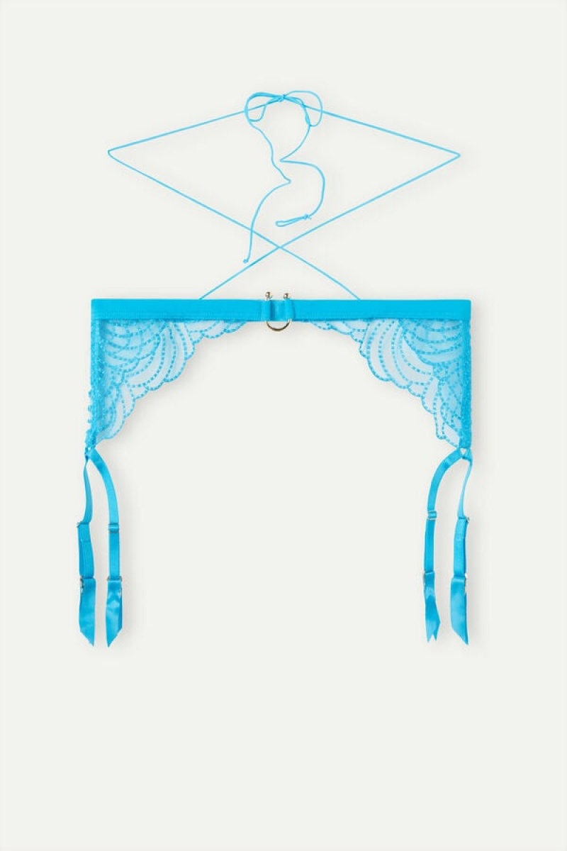 Intimissimi Steal the Show Garter Belt Women's Lingerie Turquoise | USA 1901YUK