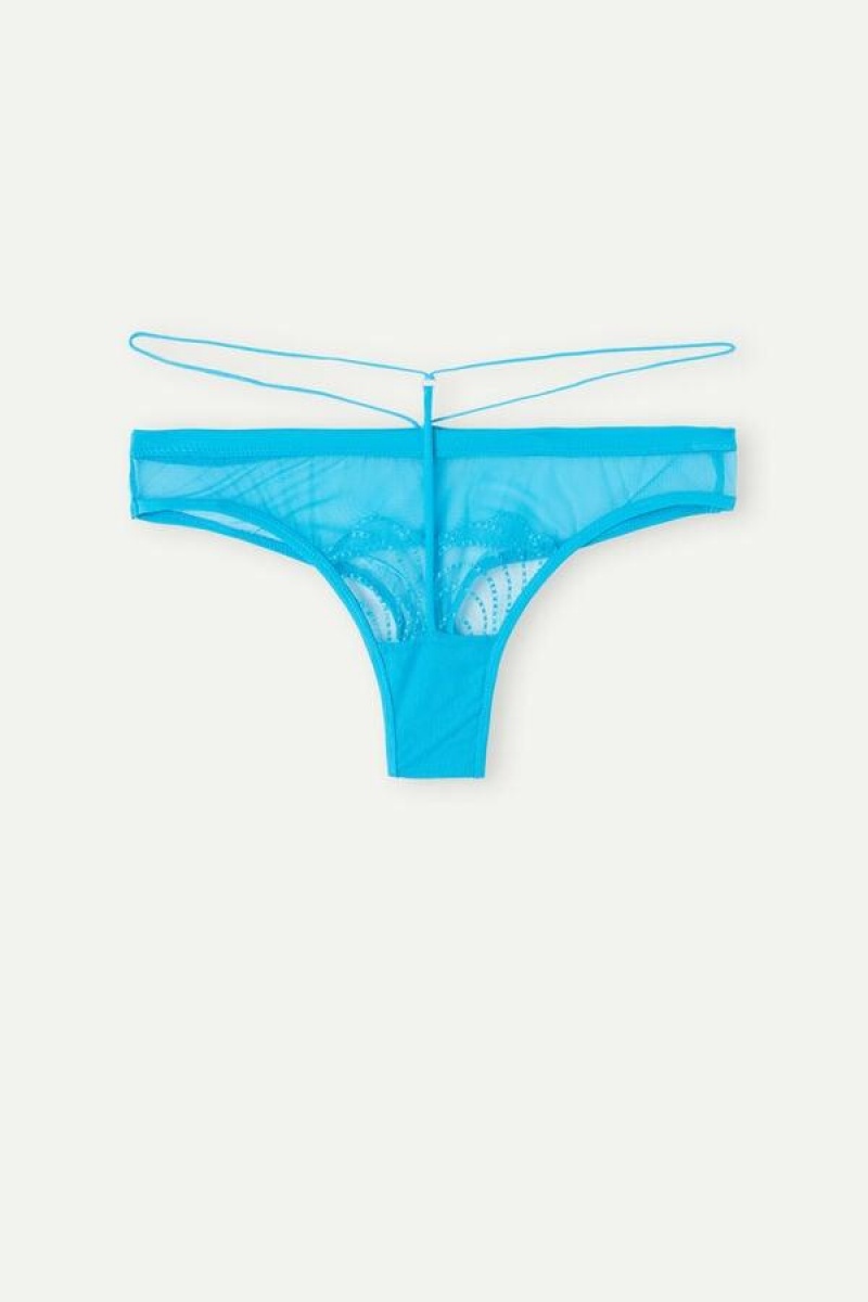 Intimissimi Steal the Show High Rise Brazilian Women's Panties Turquoise | USA 2479EXB