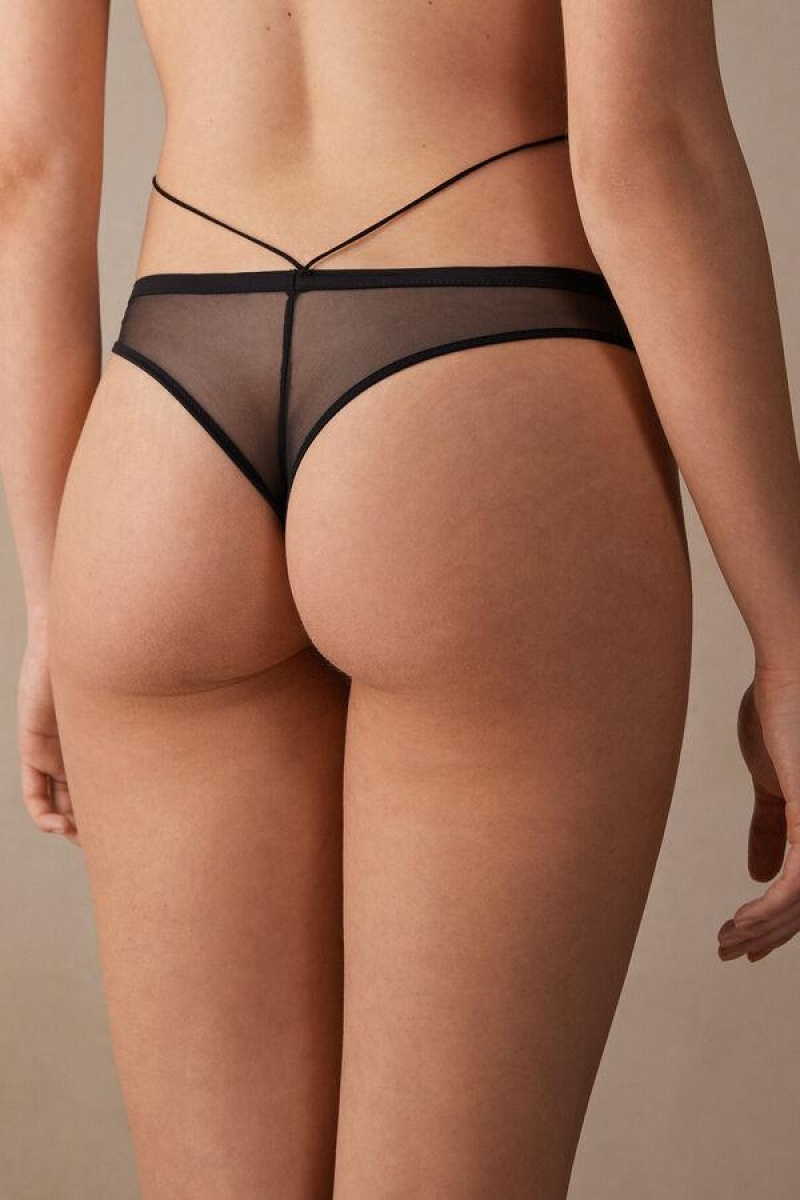 Intimissimi Steal the Show High Rise Brazilian Women's Panties Black | USA 2496SOG